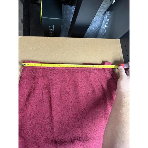 Miss Dorby Women's Deep Red Jacquard Floral Skirt Suit 12 - Picture 11 of 14